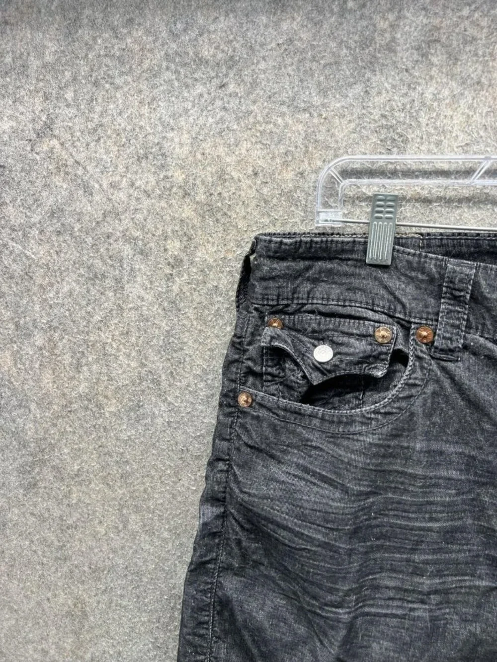 True Religion Ricky Jeans Men 34 Black Relaxed Straight Distressed Denim Vintage